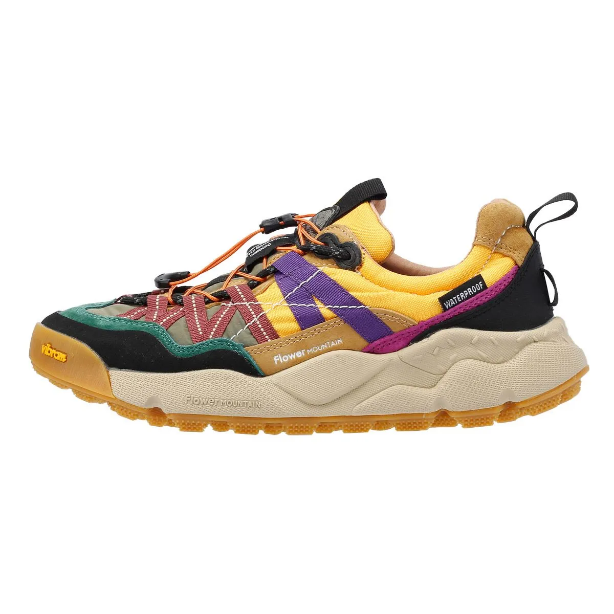 Flower Mountain Iwano Suede/Nylon Black/Yellow Trainers