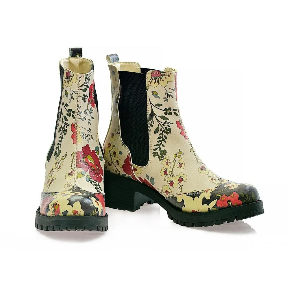 Flowers Short Boots LAS104