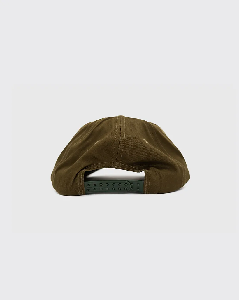 Frog Dino Logo 5 Panel Hat - Olive