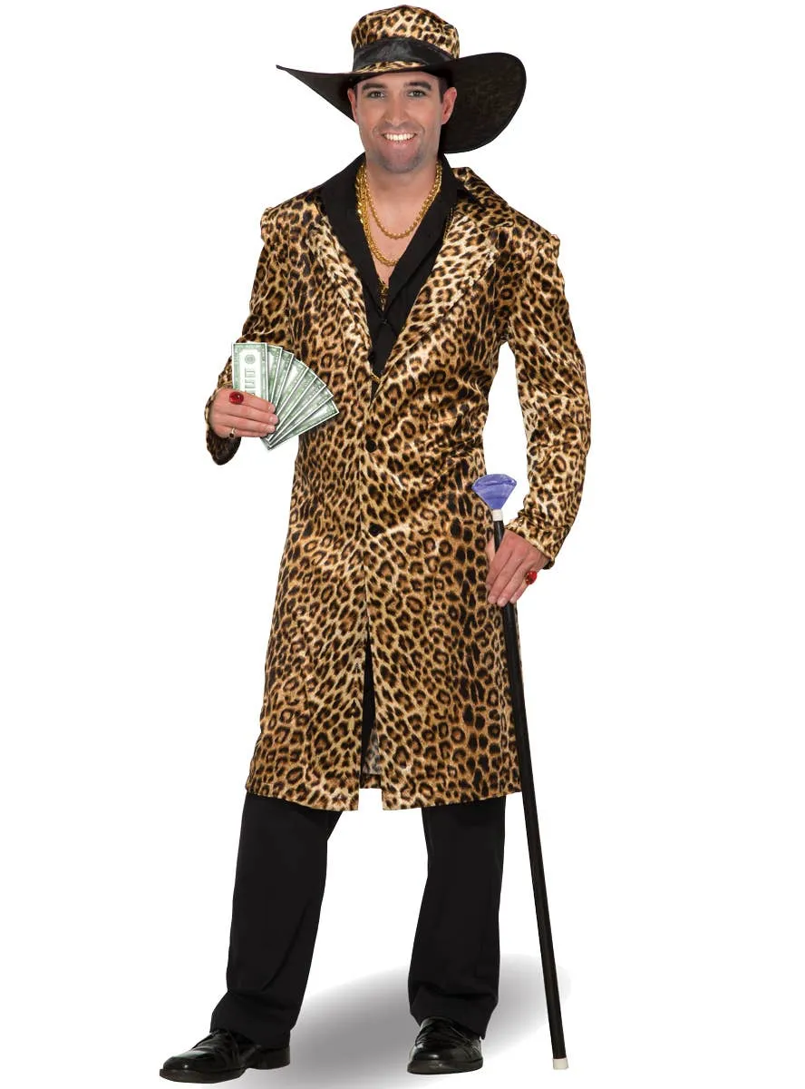 Funky Leopard Print Mac Daddy Mens Plus Size Costume