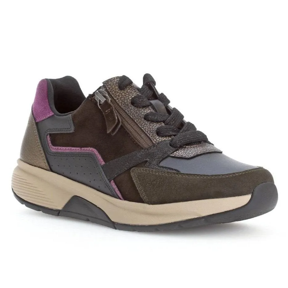 Gabor Womens Trainer Rollingsoft Jackson Schwarz/Choco/Berry