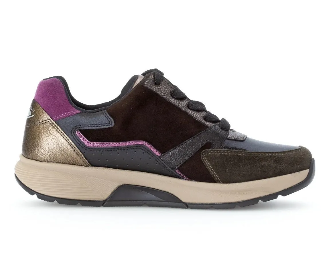 Gabor Womens Trainer Rollingsoft Jackson Schwarz/Choco/Berry