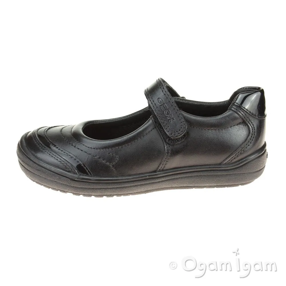 Geox Hadriel Girls Black School Shoe