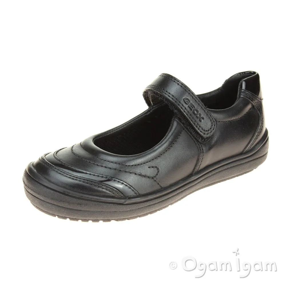 Geox Hadriel Girls Black School Shoe