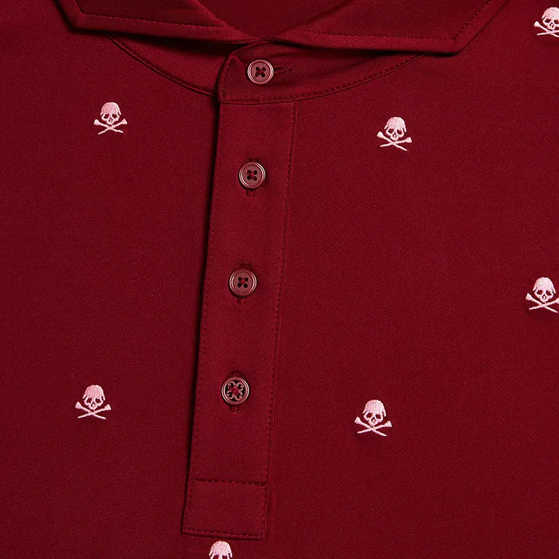 GFORE Embroidered Skull & Tees Tech Jersey Men's Polo (Rhub)