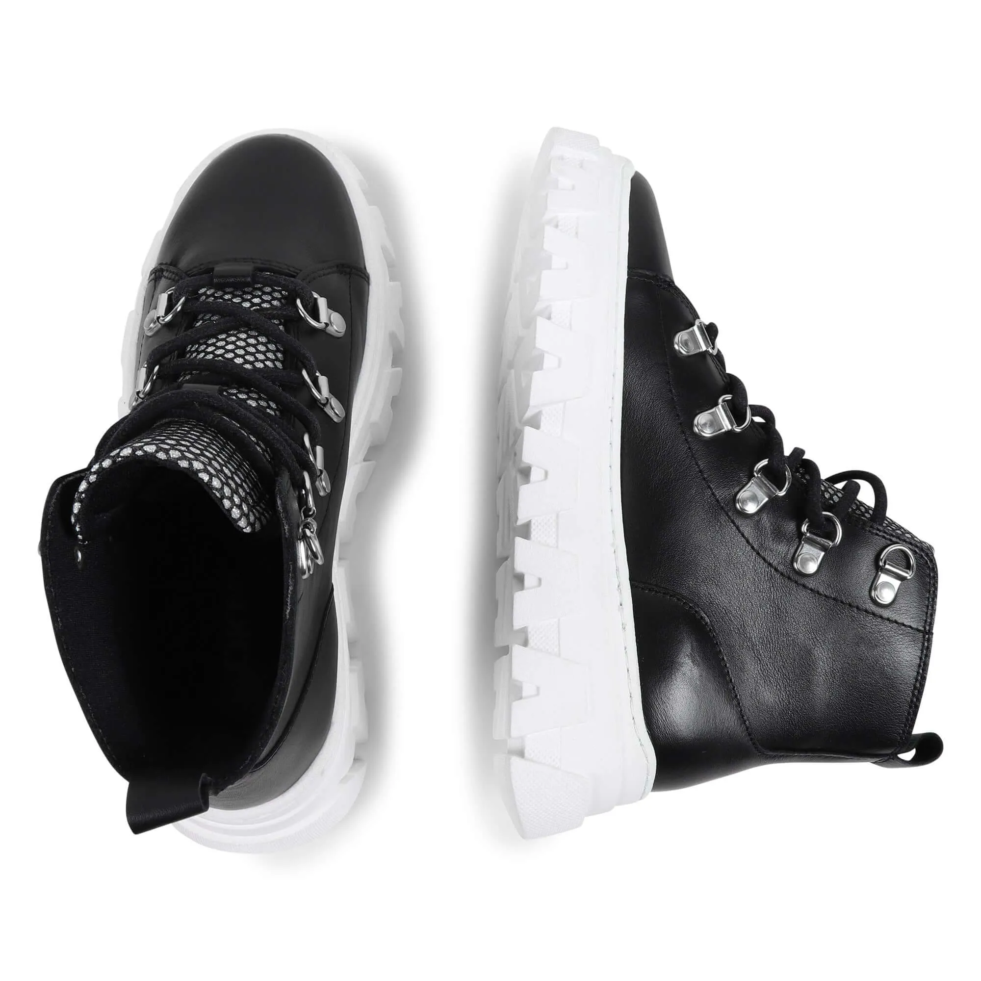 Girls Black Lace Up Ankle Boots