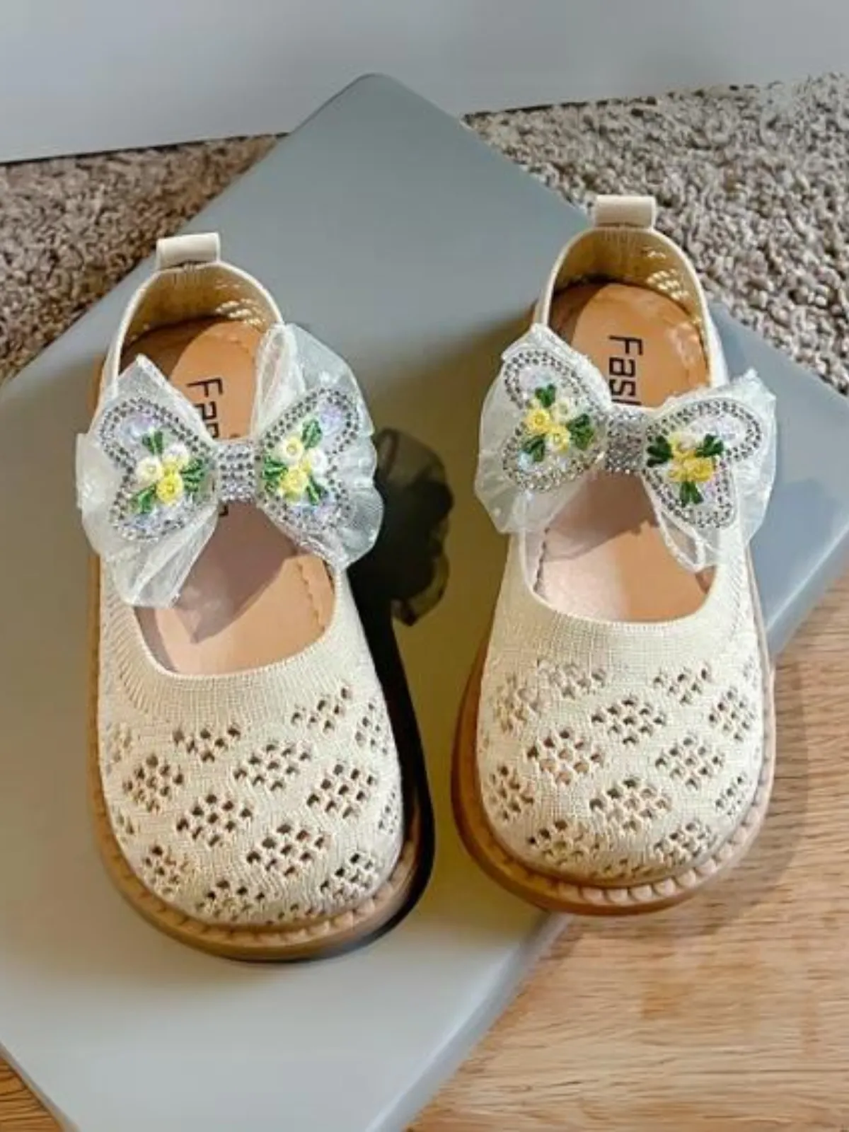 Girls Sweet Lace Bow Mary Jane Shoes By Liv and Mia