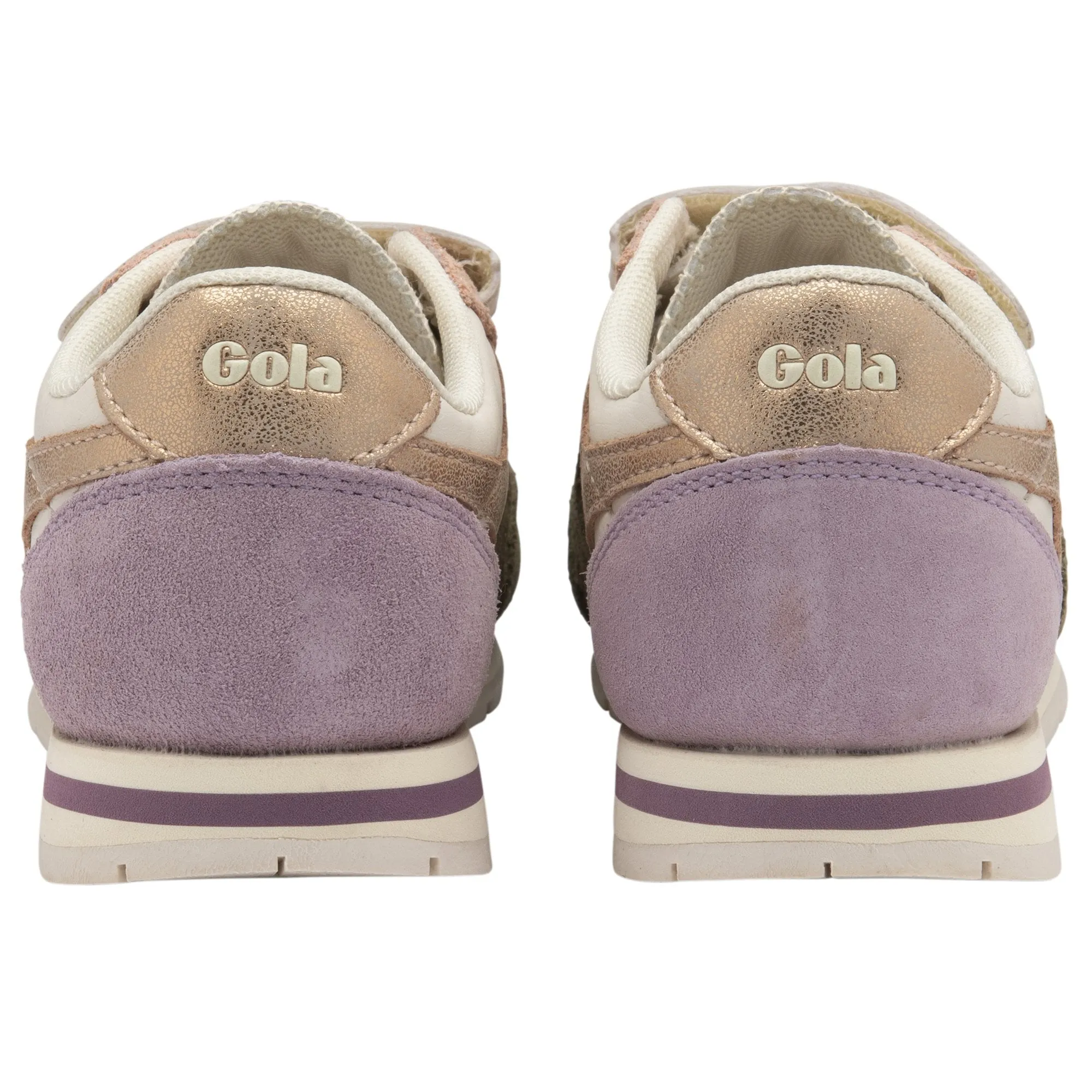 Gola Girls Trainer Dayton Quadrant Strap Off White/Khaki/Rose Gold/Lily