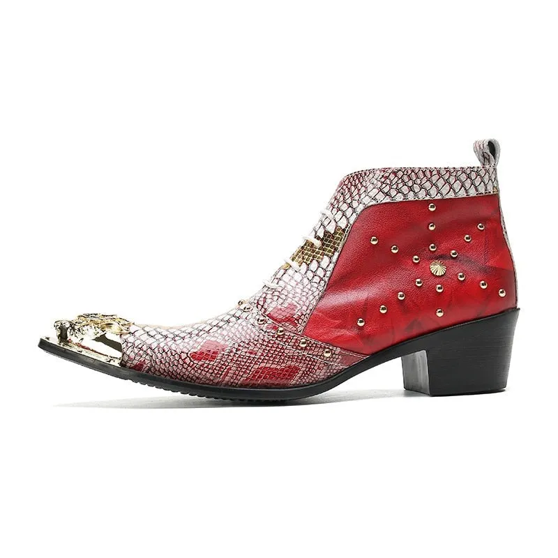 Gold Tipped Snake Skin Dancin' Boots Dress Shoes