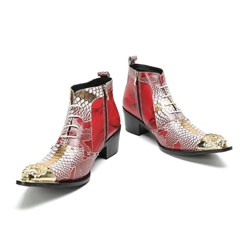 Gold Tipped Snake Skin Dancin' Boots Dress Shoes