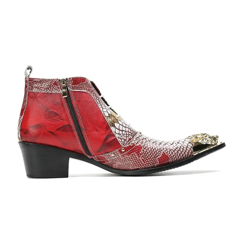 Gold Tipped Snake Skin Dancin' Boots Dress Shoes