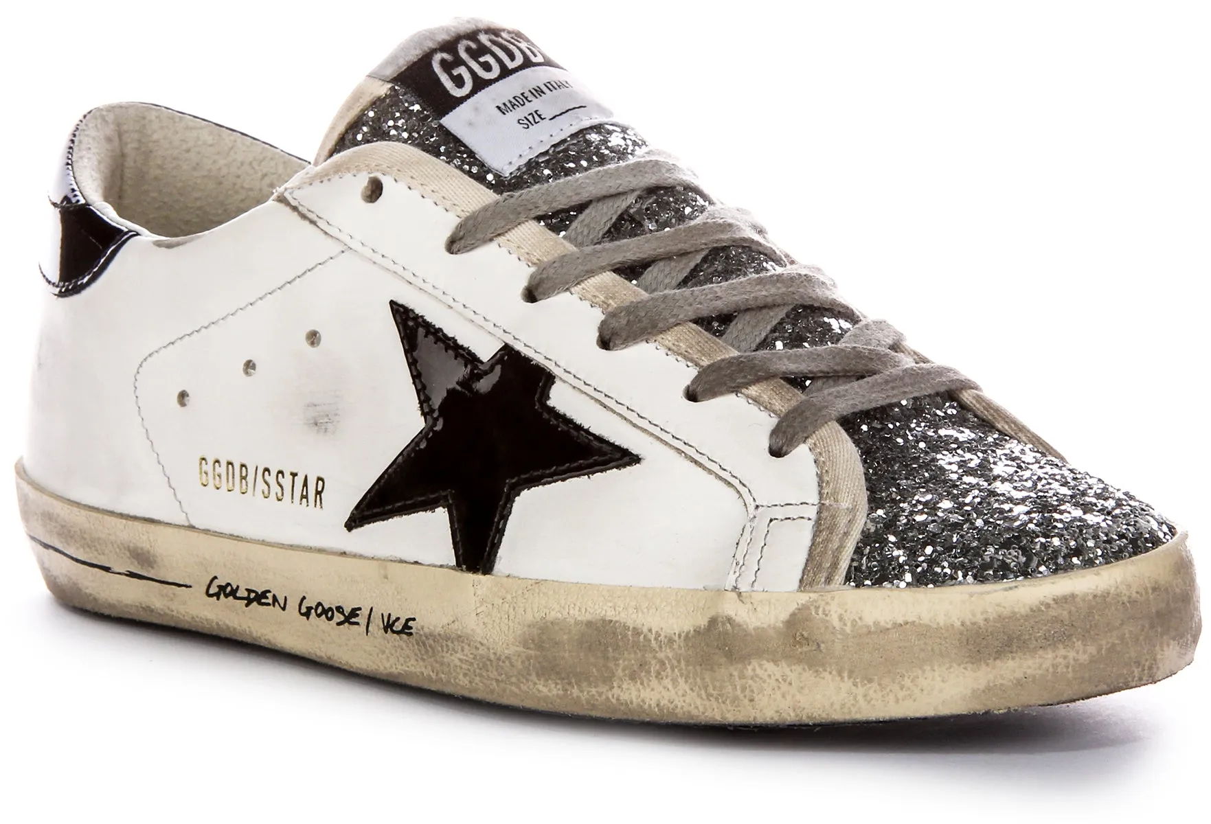 Golden Goose Super Star In White Black For Women