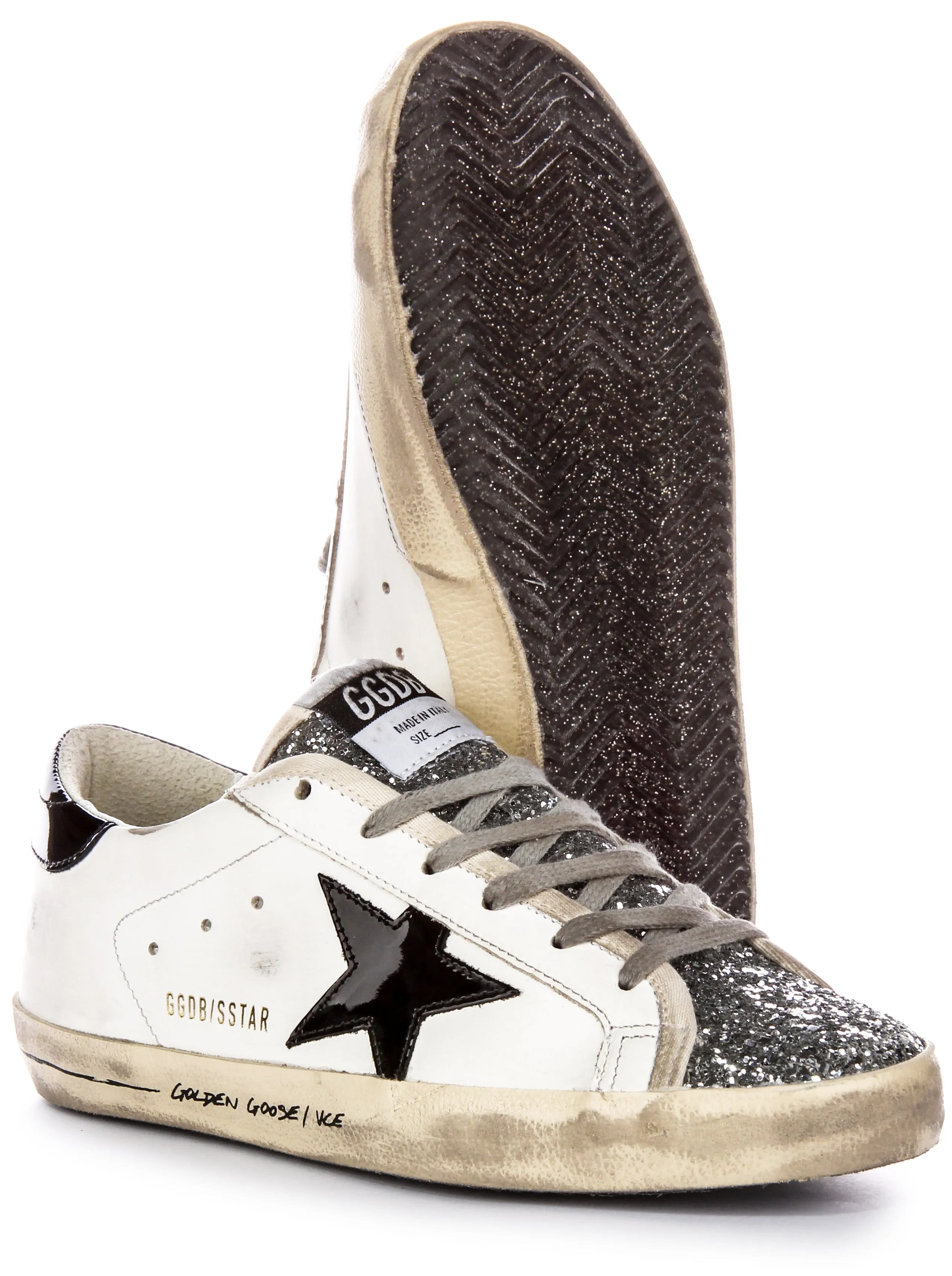 Golden Goose Super Star In White Black For Women