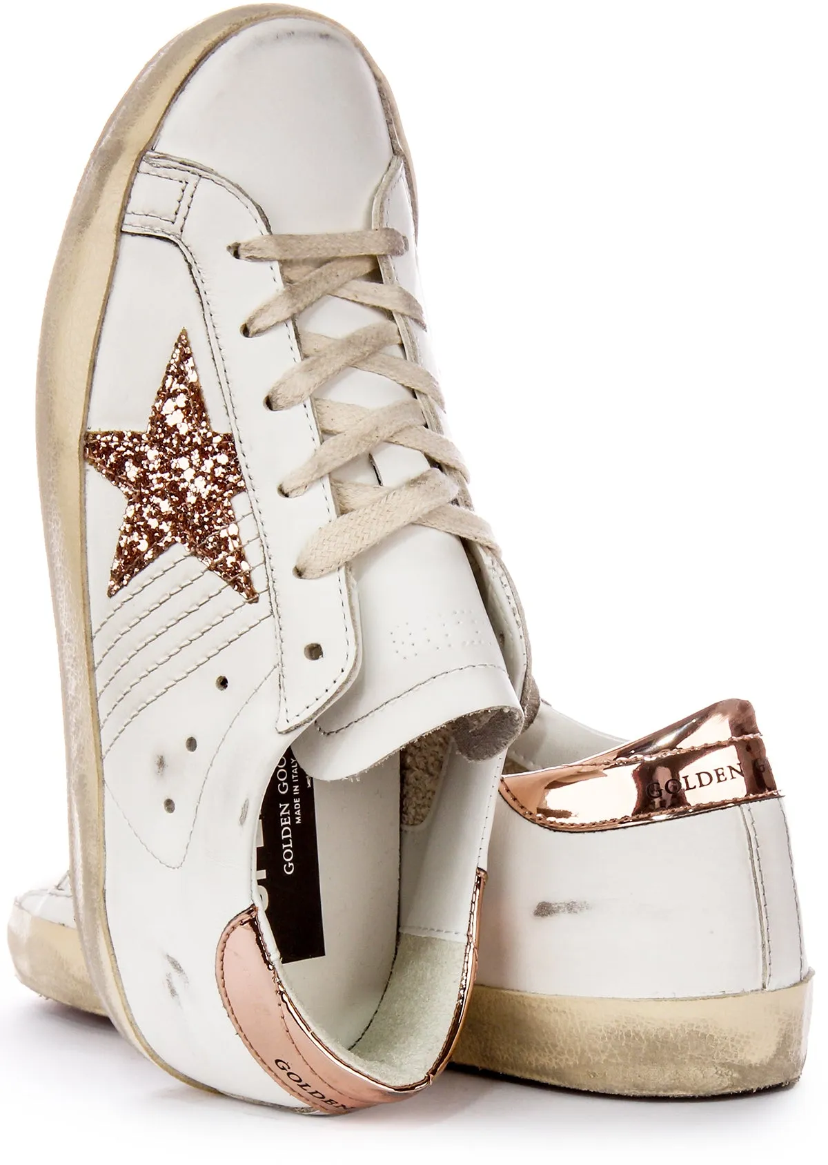 Golden Goose Super Star In White Bronze For Women