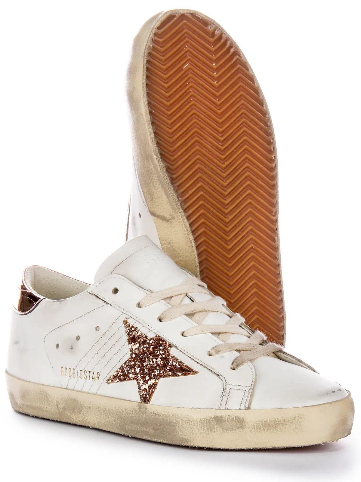 Golden Goose Super Star In White Bronze For Women