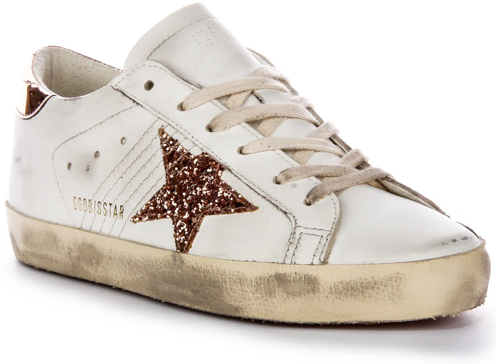 Golden Goose Super Star In White Bronze For Women