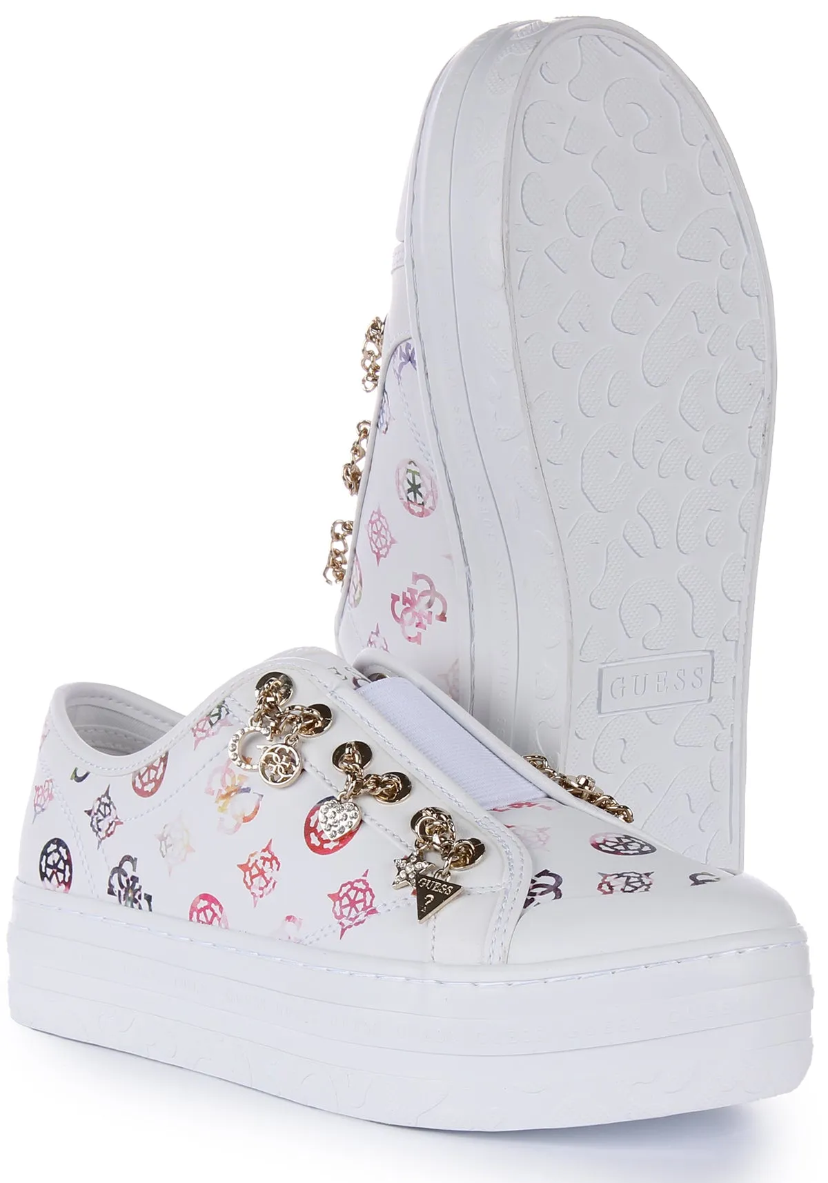 Guess Betrix Slip On  In White Pink For Women