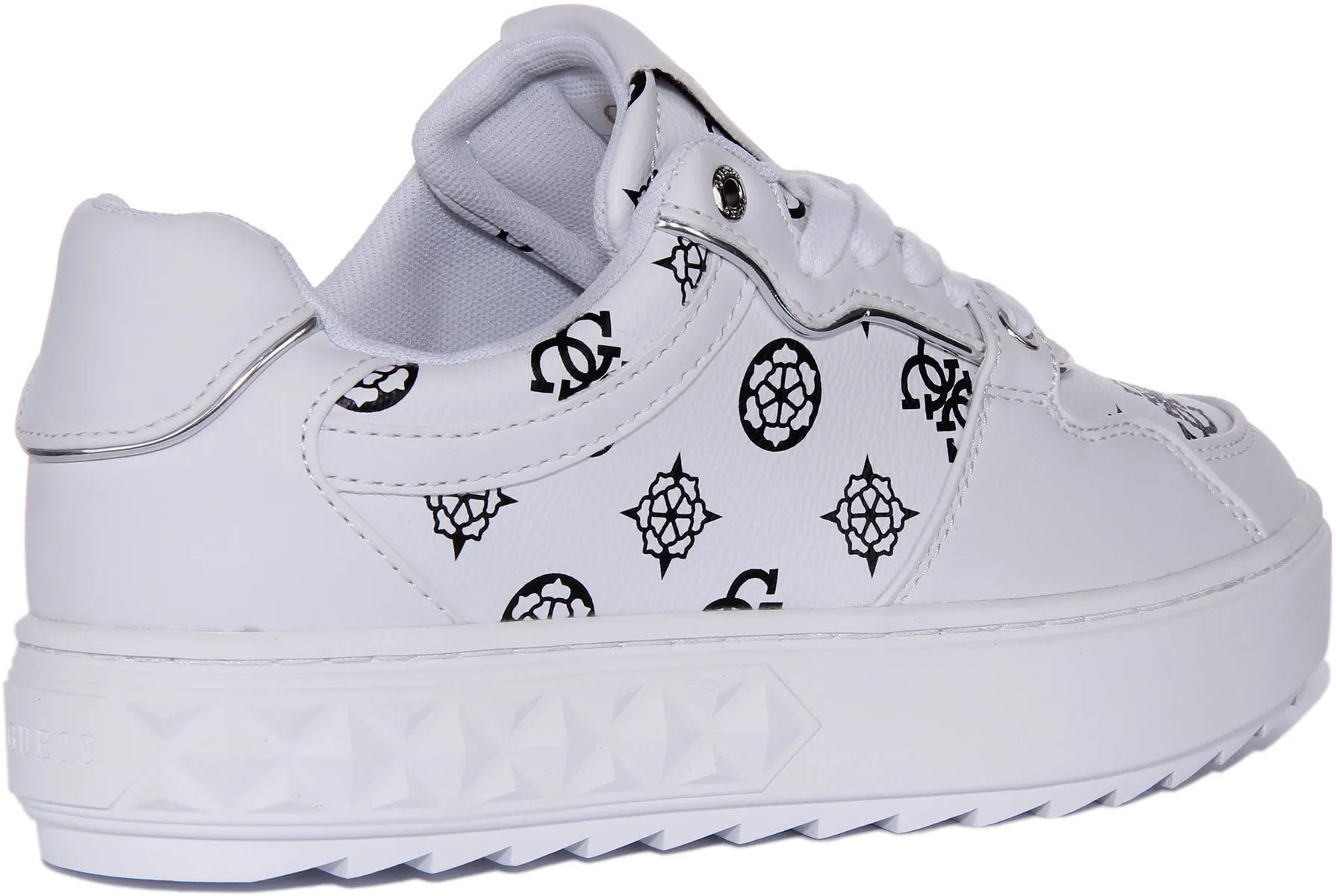 Guess Fiena Trainers In White Black For Women