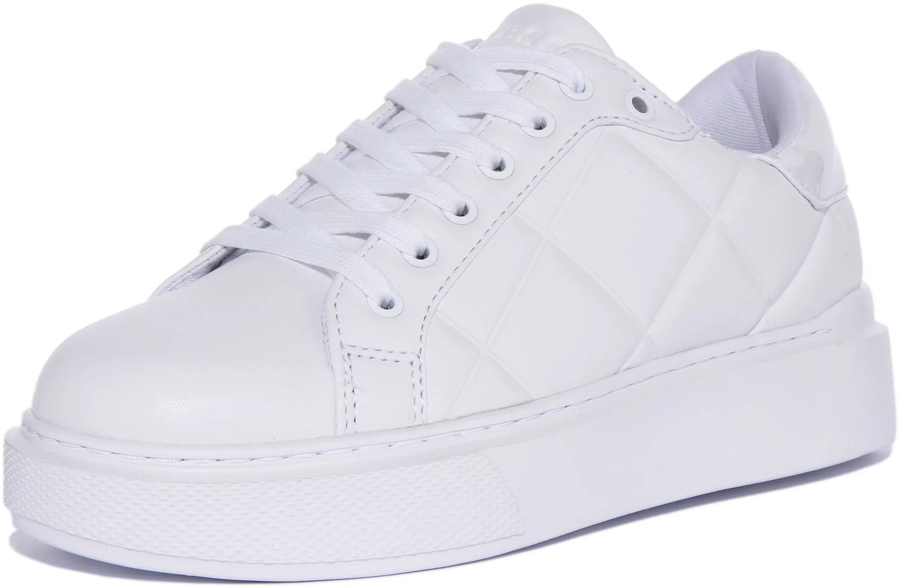 Guess Hilan Quilted Trainers In White For Women