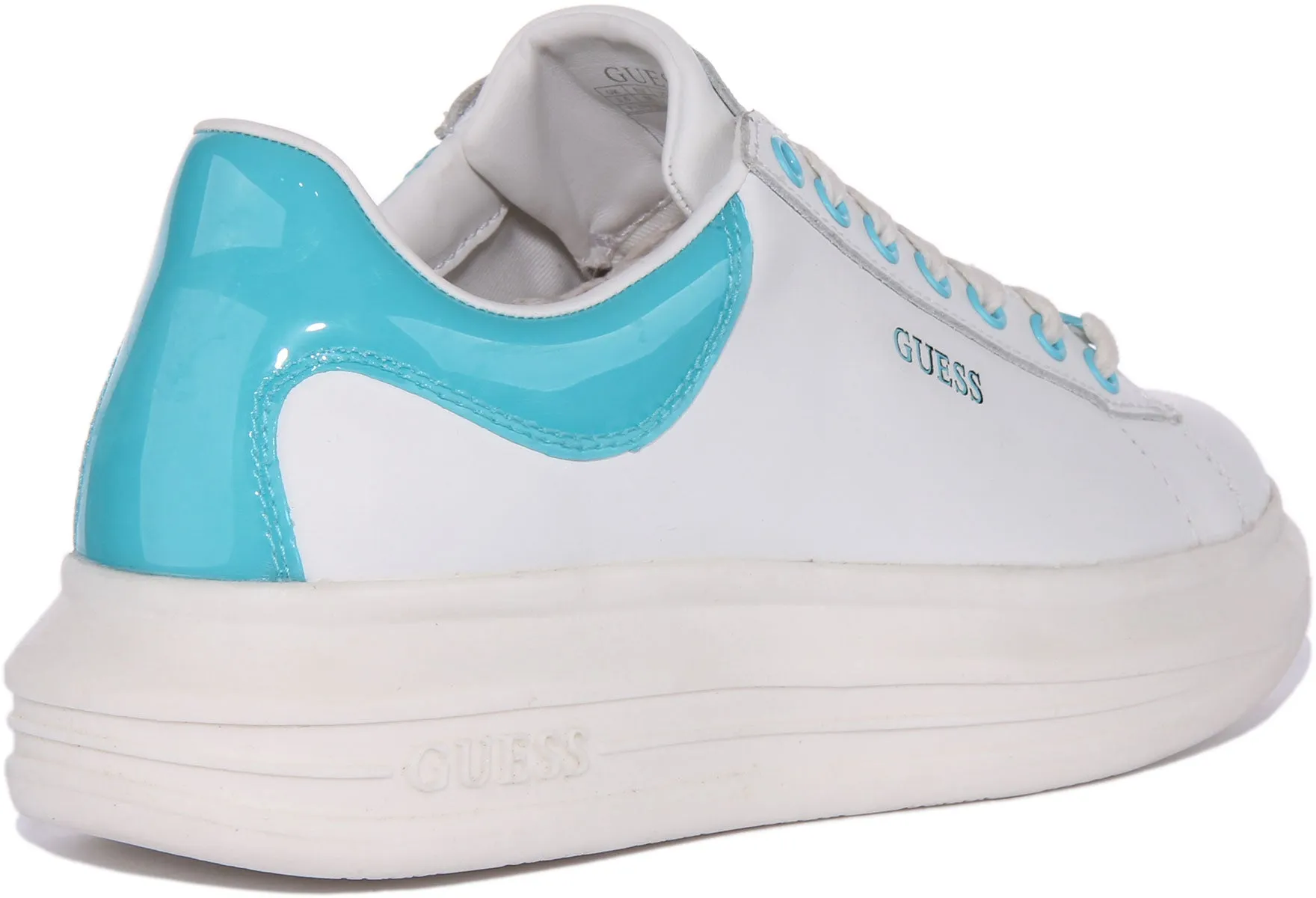 Guess Vibo Trainer In White Blue For Women