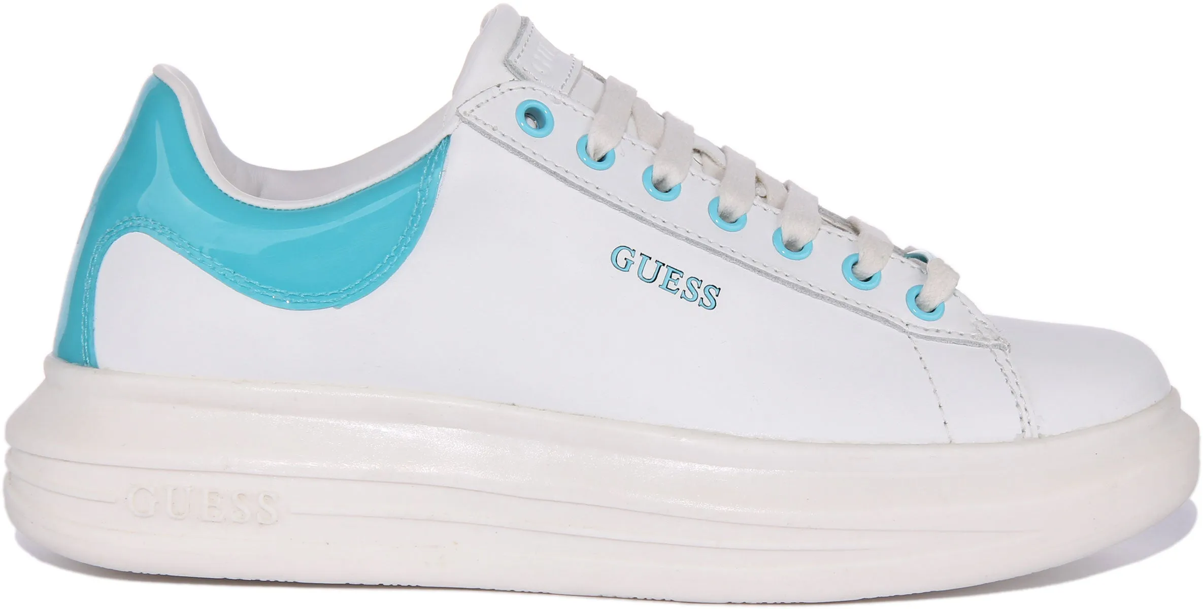 Guess Vibo Trainer In White Blue For Women