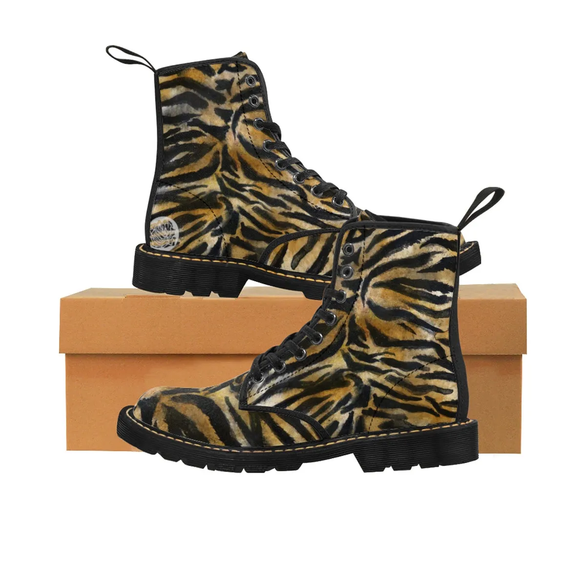 Hazuki Cute Brown Bengal Tiger Striped Animal Skin Print Designer Kids' Winter Boots