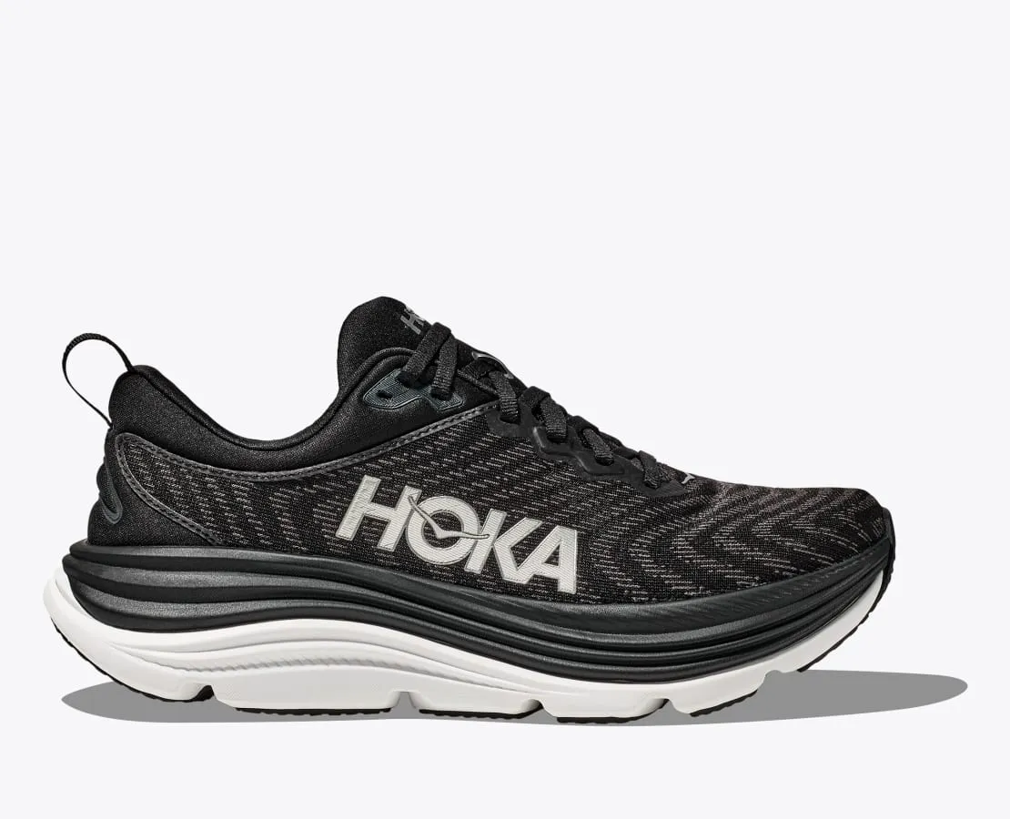 'HOKA' Men's Gaviota 5 - Black / White (Wide)