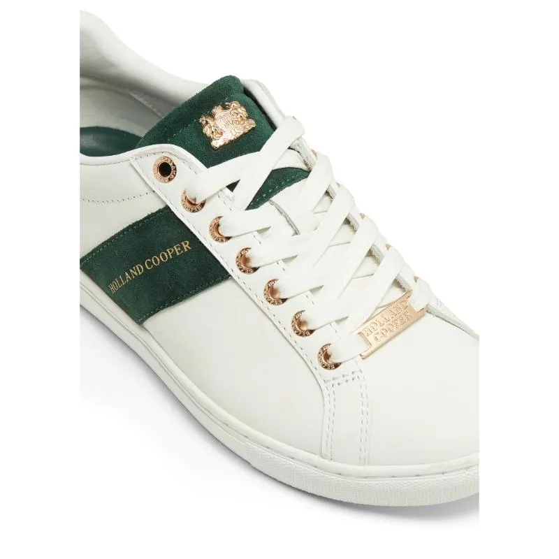 Holland Cooper Knightsbridge Court Ladies Trainer - White Racing Green