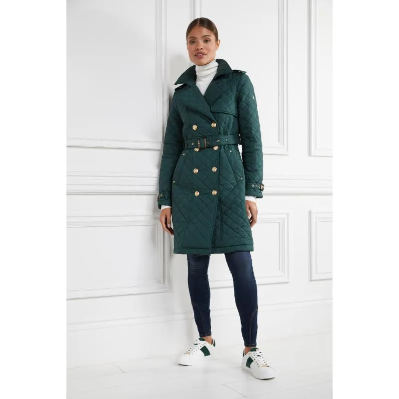 Holland Cooper Knightsbridge Court Ladies Trainer - White Racing Green