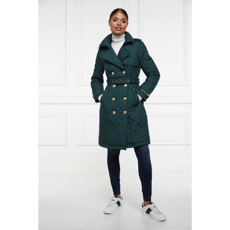 Holland Cooper Knightsbridge Court Ladies Trainer - White Racing Green