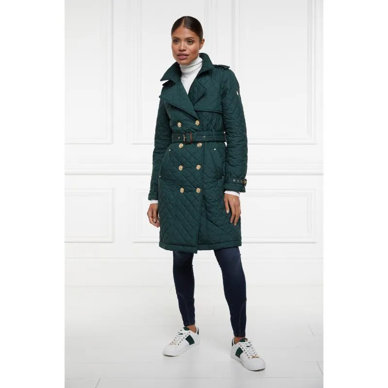 Holland Cooper Knightsbridge Court Ladies Trainer - White Racing Green