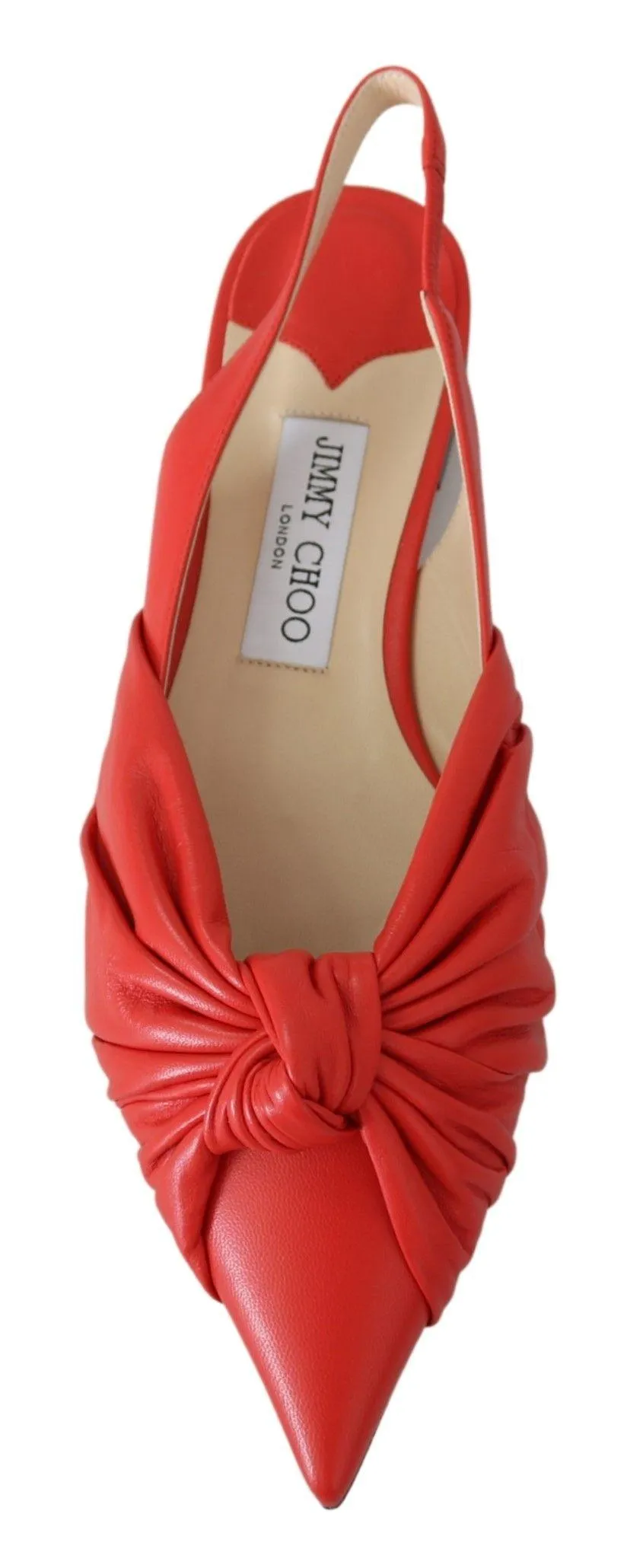 Jimmy Choo Annabell Flat Nap Chilli Leather Flat Shoes