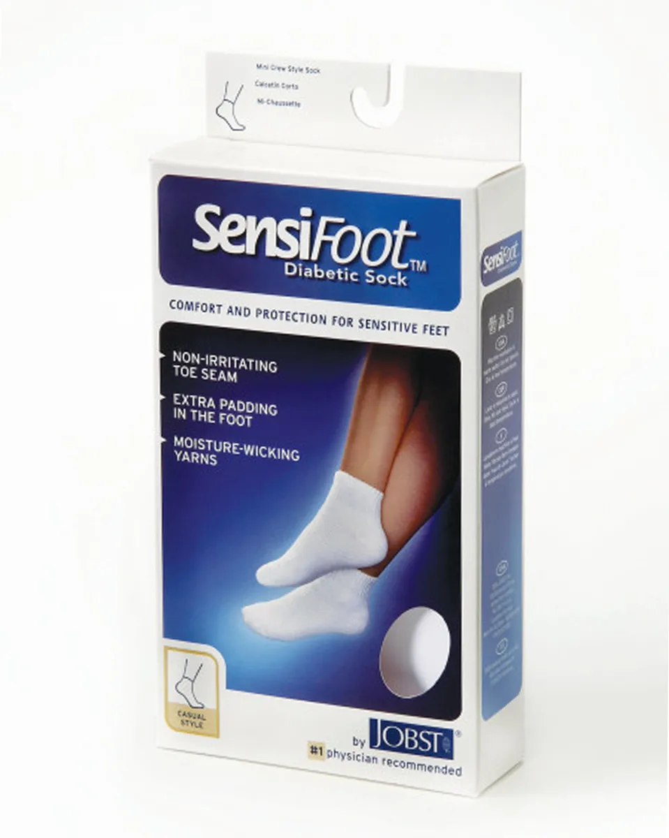 Jobst SensiFoot 8-15 mmHg Unisex Crew Length Diabetic Mild Support Socks