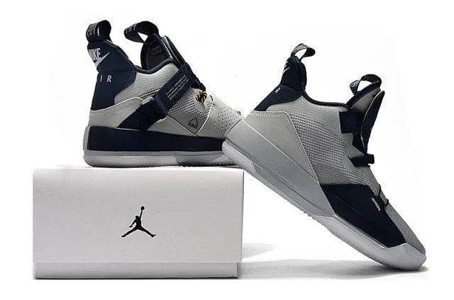 Jordan 33 Wolf Grey Blue Men's Basketball Sneakers