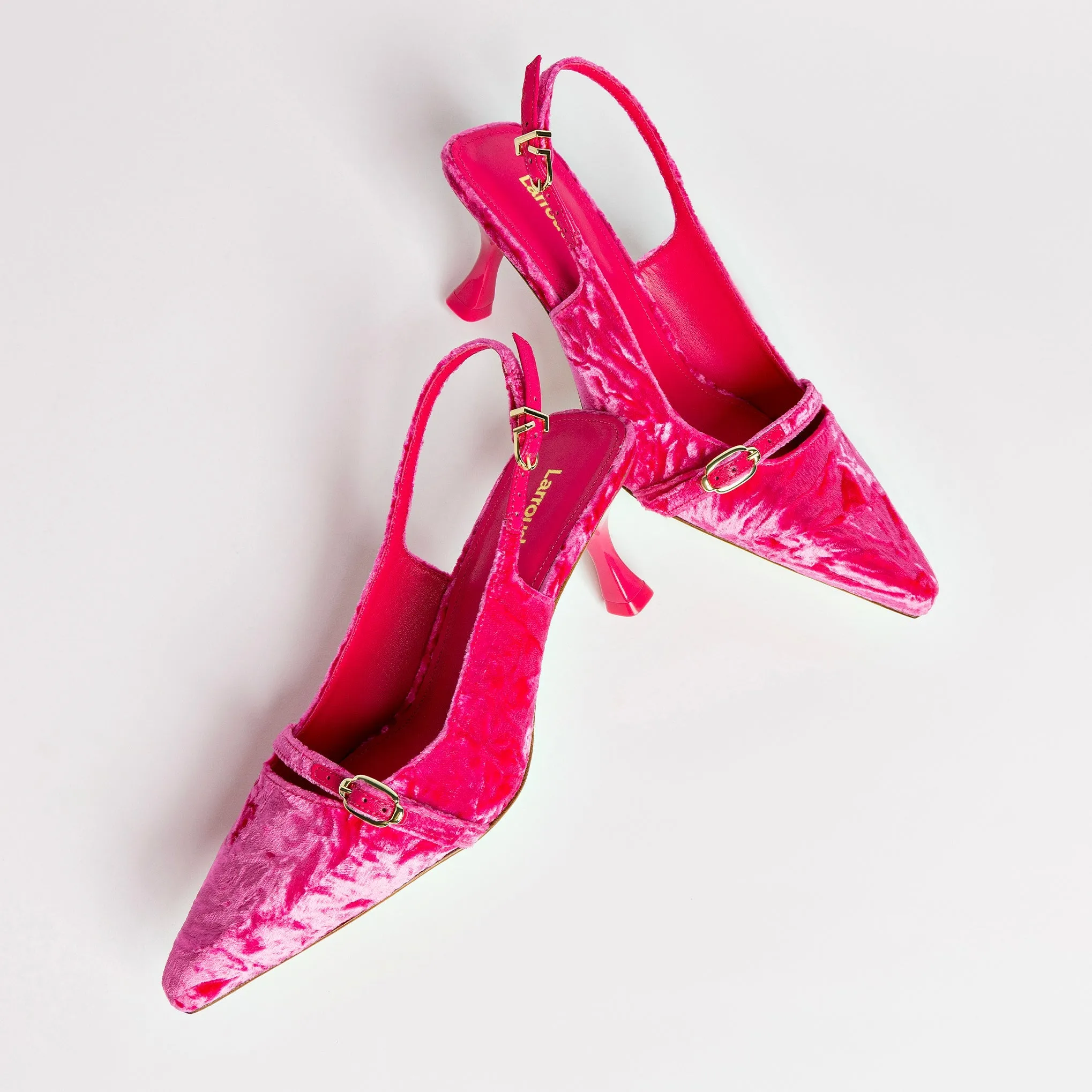 Larroude Ines Pump In Pink Velvet