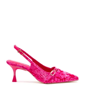 Larroude Ines Pump In Pink Velvet