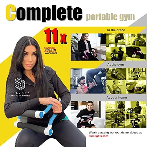 Low Impact at Home Workout Equipment - Multifunctional Exerciser for Abs, Thighs, Glutes, Calves, Upper and Lower Body, Lightweight, Portable and Compact Exercise for Total Body Toning and Strength