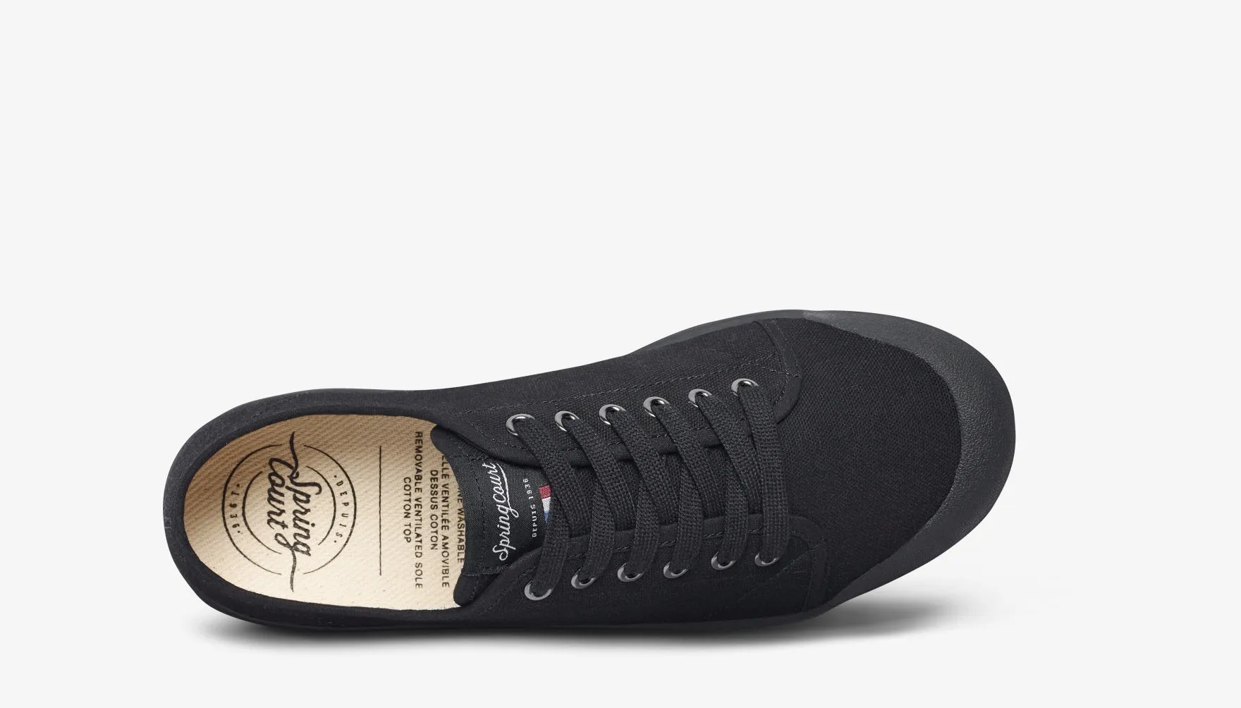 Low Top Canvas Trainers in Black