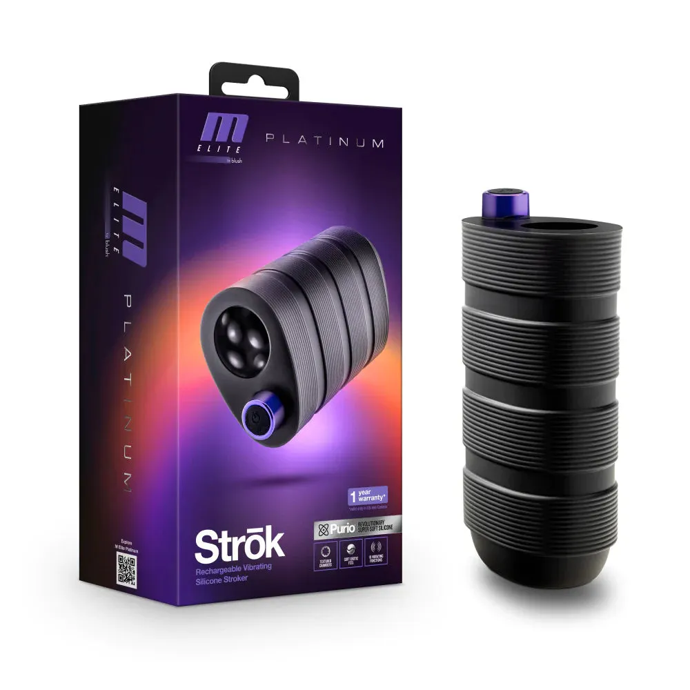 M Elite Platinum | Strōk 5 Inch Vibrating Masturbator with Pleasure Chambers