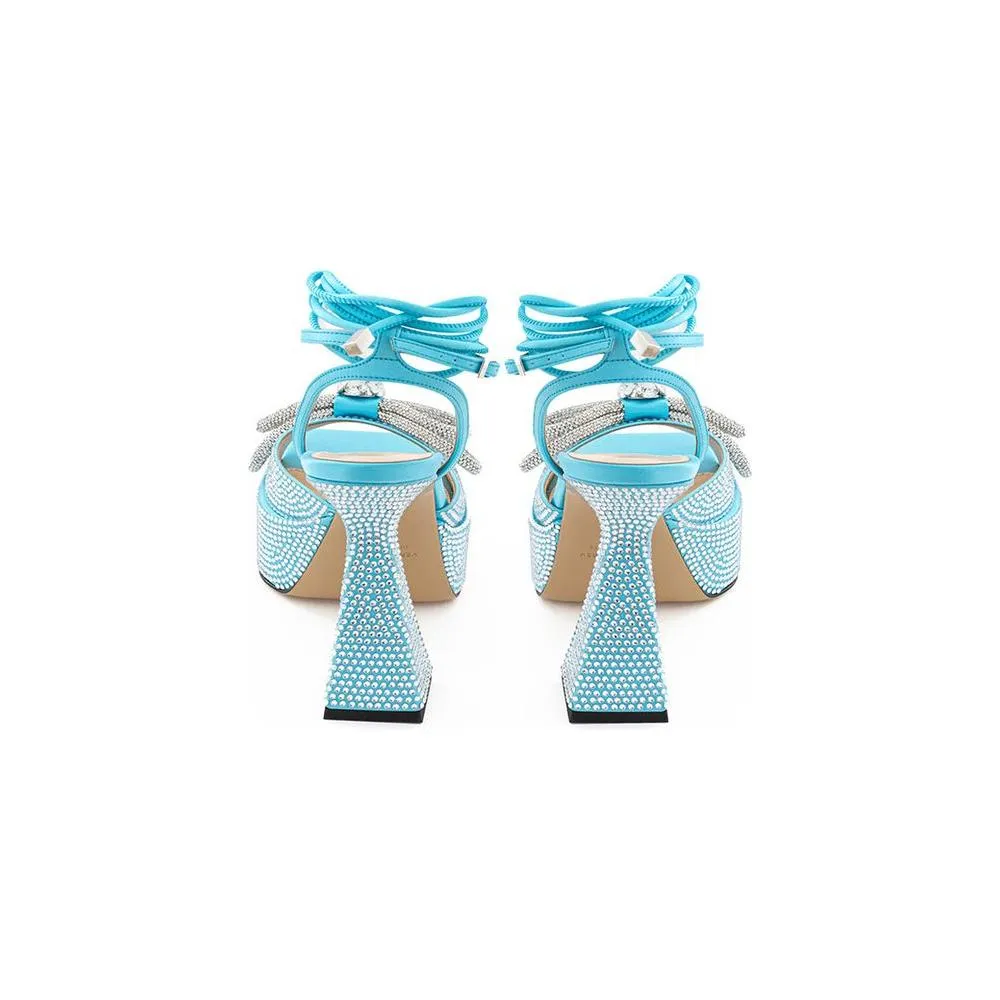 MACH & MACH Light Blue Leather Platforms & Wedge