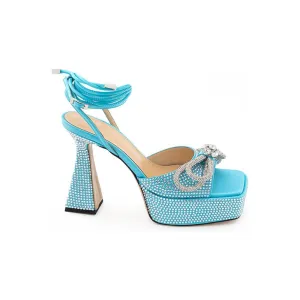 MACH & MACH Light Blue Leather Platforms & Wedge