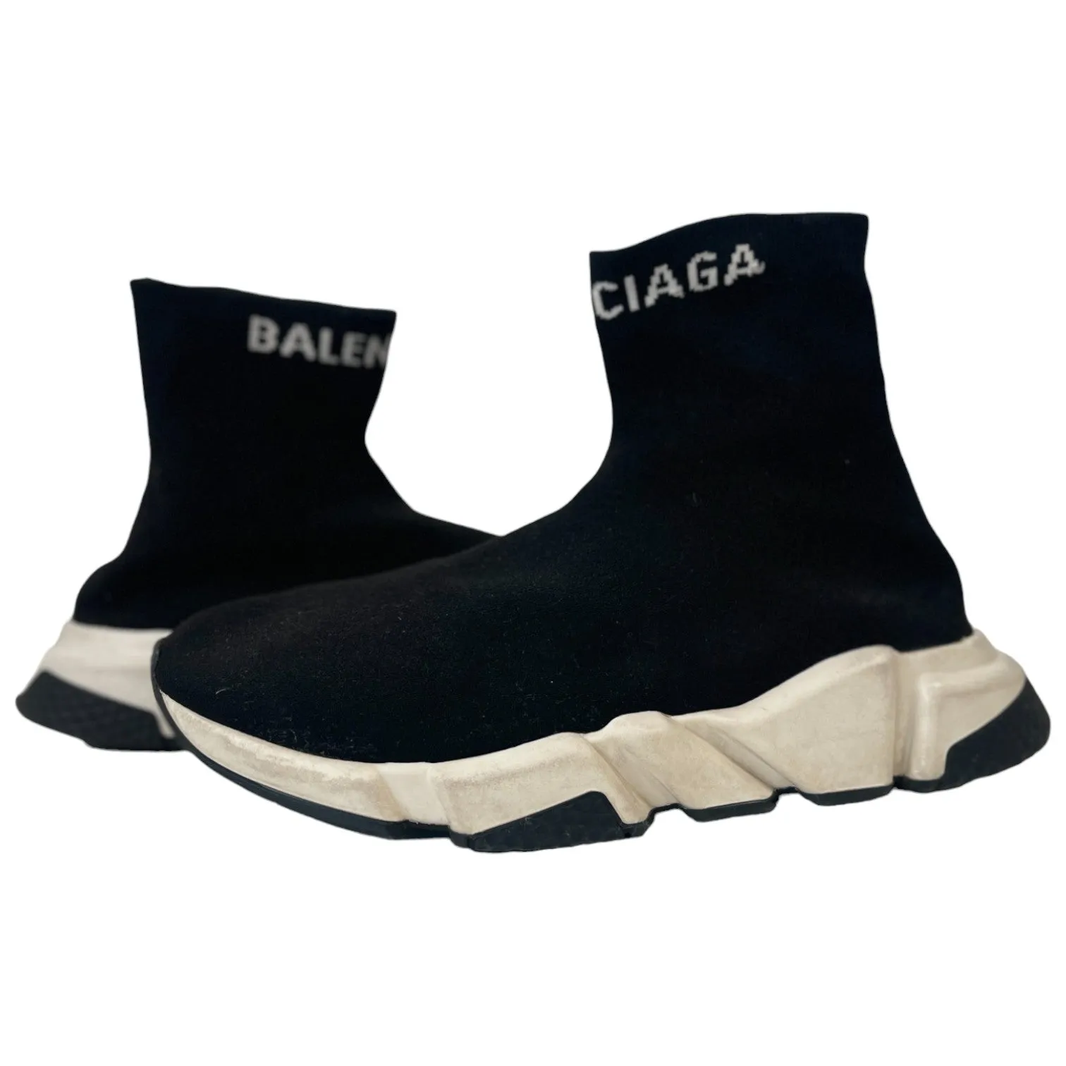 Men's Logo Speed Sock High Trainers Black Size EU 42 / UK 8