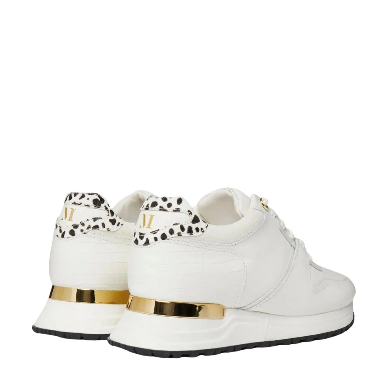 Miss Mallet Almorah White Croc Trainers