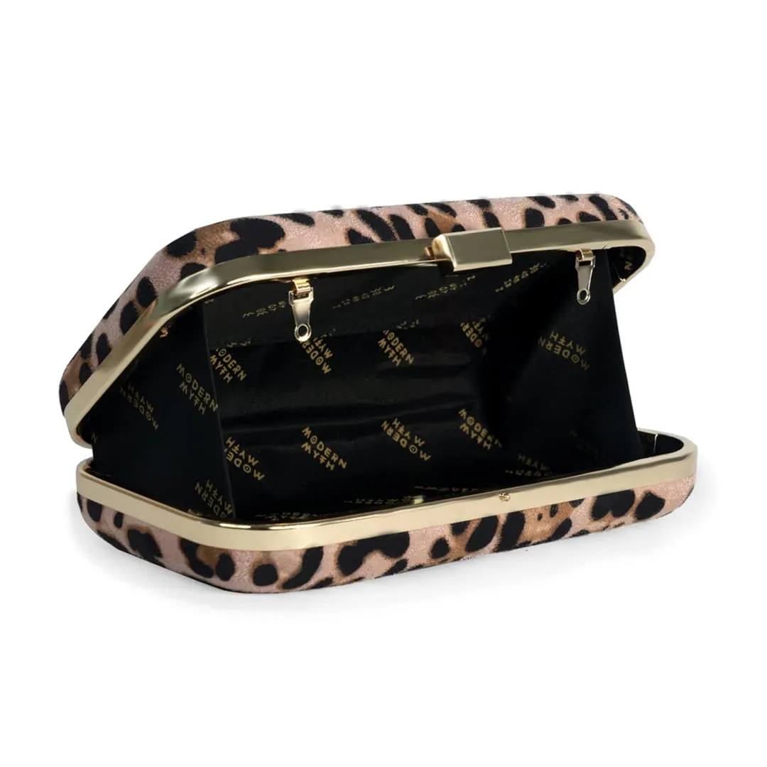 Modern Myth Wild Cat Animal Print Clutch for Women