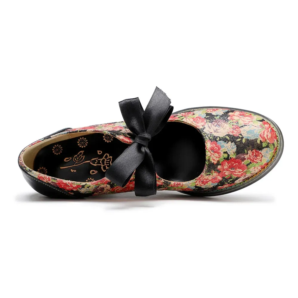 Moggy's Sweet Floral Print Pumps Shoes