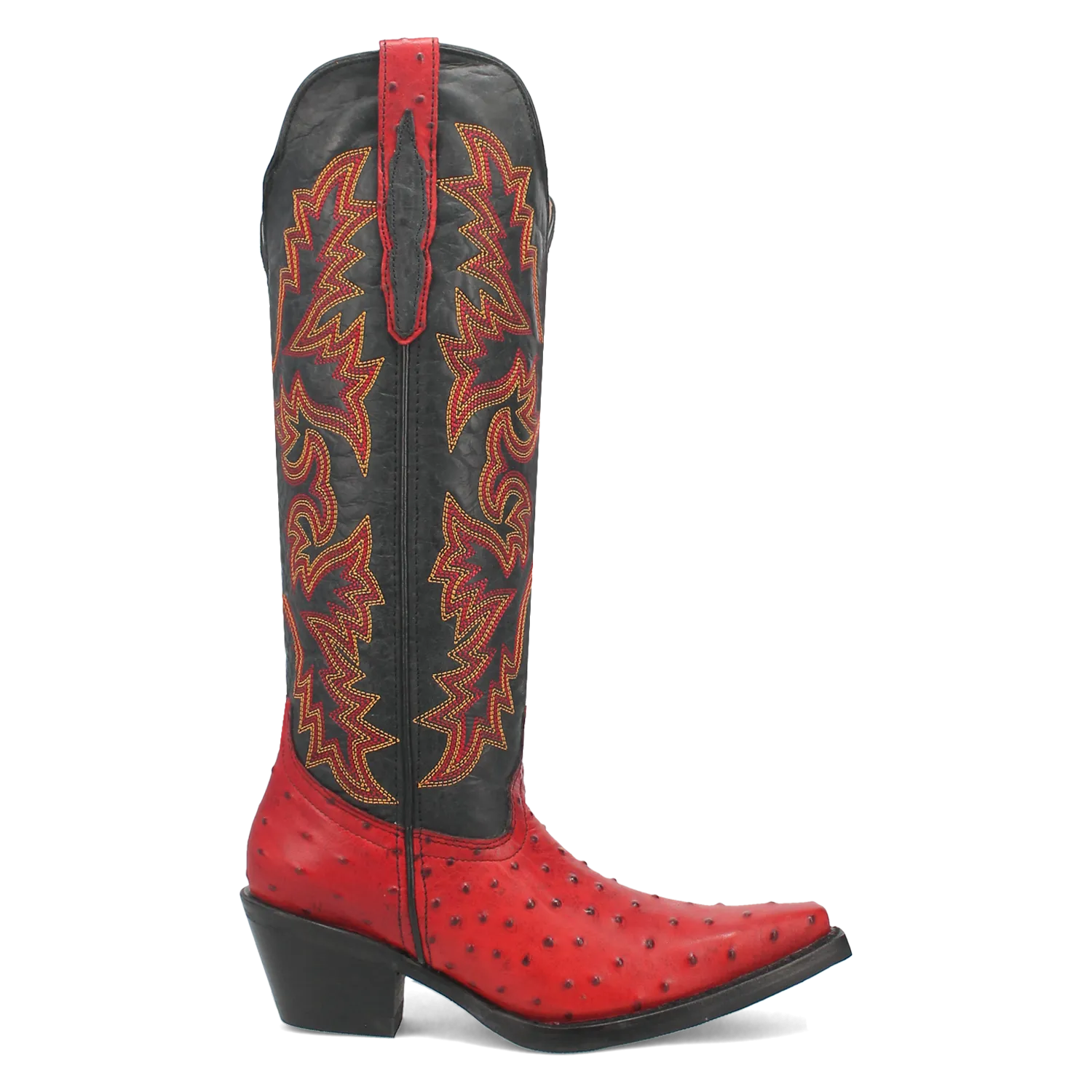 Online Exclusive | Dingo | Selene Leather Boot in Red and Black **PREORDER