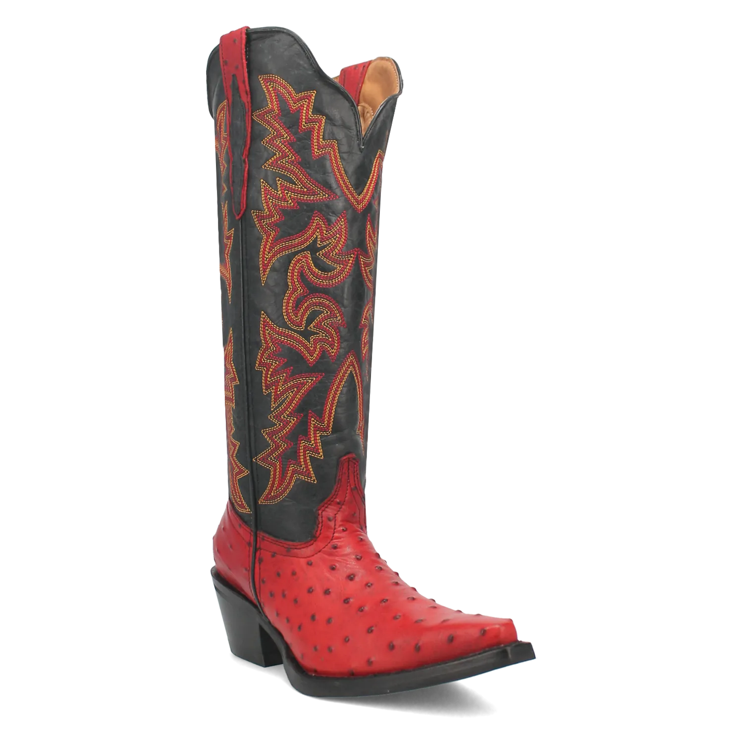 Online Exclusive | Dingo | Selene Leather Boot in Red and Black **PREORDER