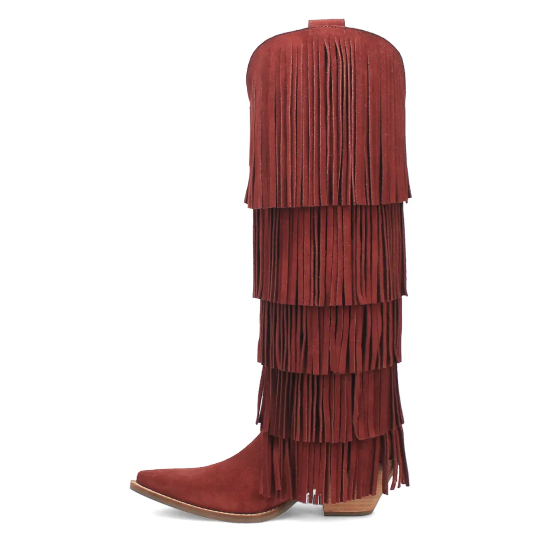 Online Exclusive | Dingo | Wild Child Suede Leather Boot in Burgundy **PREORDER