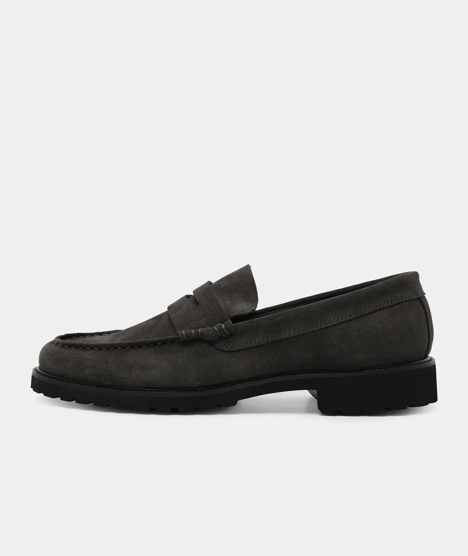 Penny Loafer - Charcoal Suede