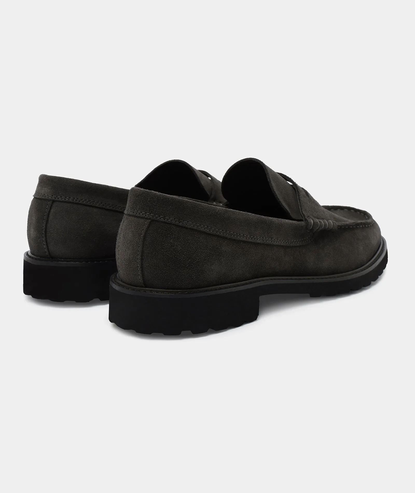 Penny Loafer - Charcoal Suede